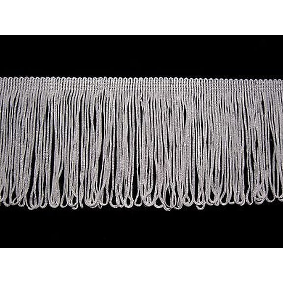 Lily 4" Black, White Dance Costume Supply Rayon Looped Chainette Fringe Trim