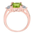 thumbnail image 3 of Mauli Jewels Rings for Women 2.15 Carat Diamond And Cushion Cut Peridot Ring 4-prong 14K Rose Gold, 3 of 6