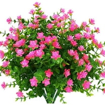 kladzum 8 Branches Artificial Flowers for Outdoor, Fake Plants No Fade Faux Plastic Flowers for Spring Summer Indoor Garden Patio Window Box Kitchen Home Decor