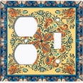thumbnail image 4 of Metal Light Switch Plate Cover Yellow Orange Mandala Flower Heart Tile Pattern TIL033, 4 of 13
