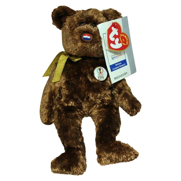 Ty Beanie Baby: Champion Paraguay FIFA World Cup Bear | Stuffed Animal | MWMT