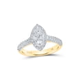 thumbnail image 1 of 14kt Yellow Gold Marquise Diamond Halo Bridal Wedding Engagement Ring 7/8 Cttw, 1 of 1