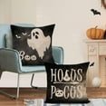 thumbnail image 5 of Set of 4 Halloween pillow covers 16x16 Inch Trick or Treat Pumpkin Decor Throw Pillow Covers Spooky Black Ghost Halloween Cushion Covers Square Pillow Cases for Home Outdoor Sofa Couch (16 by 16), 5 of 6