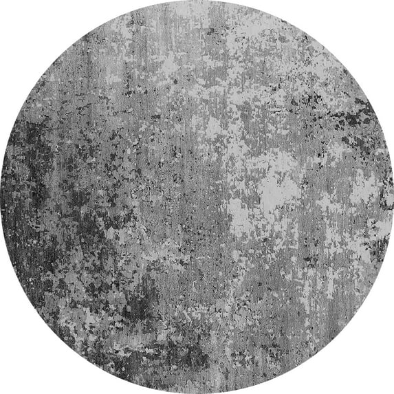 Ahgly Company Indoor Round Oriental Gray Industrial Area Rugs, 4' Round