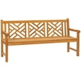 thumbnail image 4 of Teak Wood Chippendale Triple Outdoor Patio & Garden Bench, 4 of 5