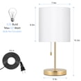 thumbnail image 2 of Bedside lamps Nightstand Lamp for Bedroom Living Room, (LED Bulb NOT Included) white, 2 of 4