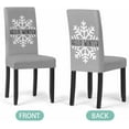thumbnail image 5 of Stretch Chair Covers Set of 4, Winter Christmas White Snowflake Universal Fit Elastic Decorative Dining Chairs Slipcovers for Wedding, Banquet, Snow Quote on Blue, 5 of 6