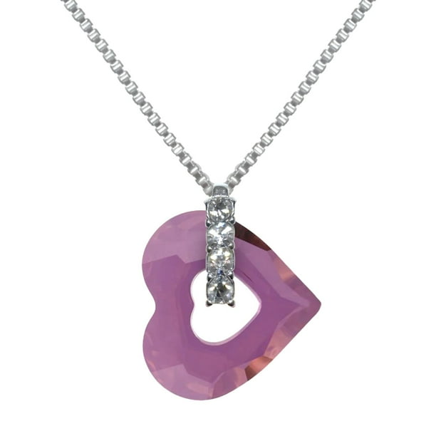 Collar con Cristal Swarovski Jands Joyeria y Moda Baño de Oro 18k JA858 Violeta oscuro
