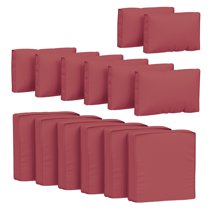 Pakunoda 14 Pcs Patio Outdoor Cushion Covers Replacement Slipcovers with Zipper Non-Slip for Garden Furniture Sofa Chair 3 Size Protector, Cover Only, Fuchsia Red
