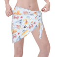 thumbnail image 2 of Zufioo Cute Shark Print Women's Beach Short Wrap Skirt, Short Quick-drying Wrap Skirt, Swimsuit Cover-up Sun Protection Cape, Suitable for Beach, Pool-One Size, 2 of 7