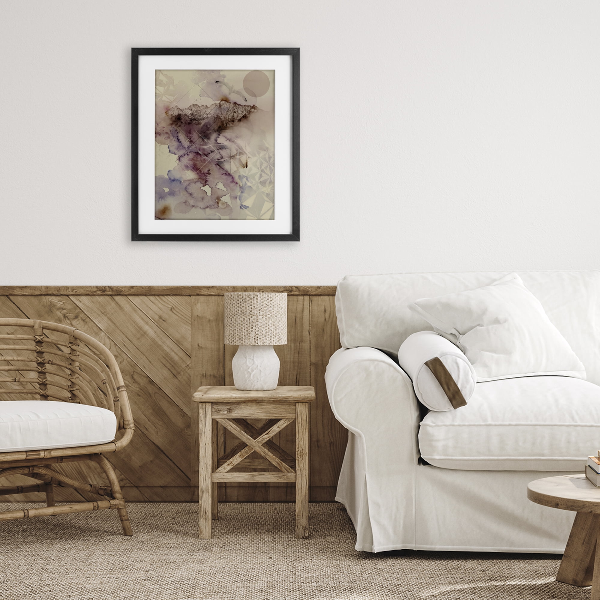 Stupell Industries Dust Abstract with Geometrics Black Framed Print Under Glass, design by Gemma Bardot