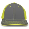 thumbnail image 1 of Pacific Headwear 404M.25P.S-M Trucker Flexfit Cap, Graphite & Neon Yellow - Small & Medium, 1 of 1