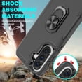 thumbnail image 3 of Rosebono Compatible With Samsung Galaxy A57 Case, Hybrid Case With Adjustable Integrated Ring Kickstand (Black), 3 of 5