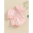 thumbnail image 4 of Musuos Baby Girl Cute Romper 0-24 Months Casual Short Puff Sleeve Floral Print Bodysuit Newborn Playsuit, 4 of 9