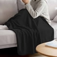 thumbnail image 3 of Black Pure Color Blanket Soft Cozy Warm Throw Blanket for Couch, Plush Fuzzy Flannel Fleece Blankets for Sofa, Aesthetics Contemporary Luxury Bed Blankets Lightweight Gifts for Women, 40"x50", 3 of 9