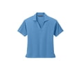 thumbnail image 3 of MERCER+METTLE Women's Stretch Jersey Polo | Short Sleeve Work Polo for Women, Moisture Wicking Jersey Shirt - Parisian Blue XL, 3 of 7