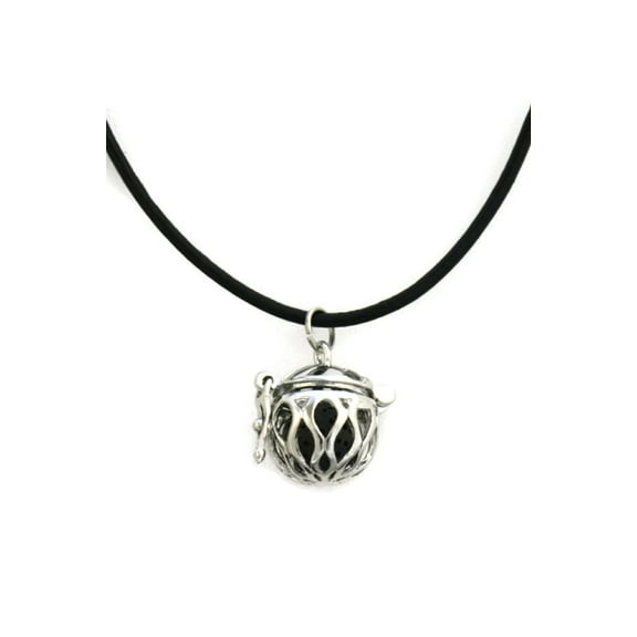 Basic Black Essential Oil Diffuser Necklace- 18-20" Black Cowhide
