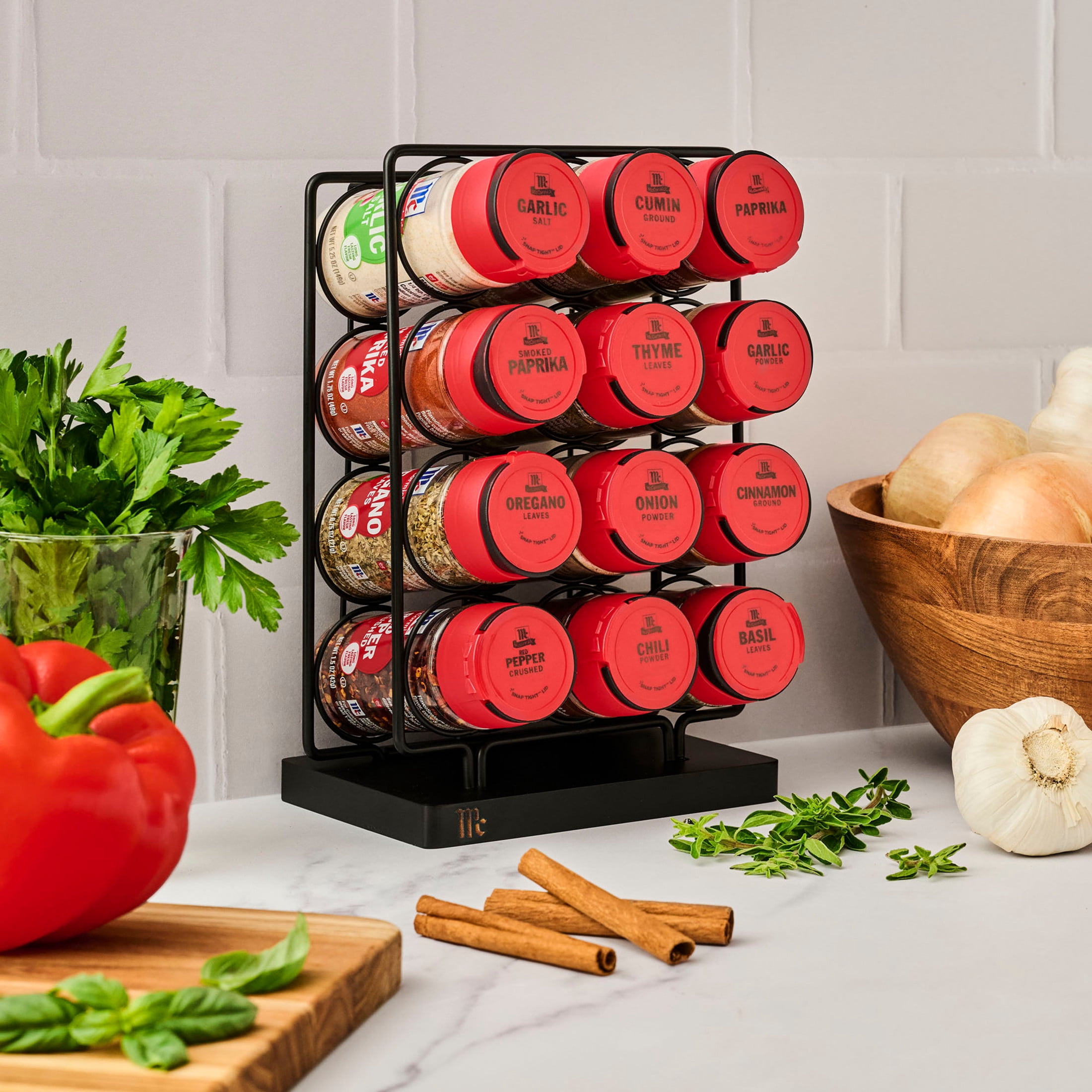 McCormick Black Metal 12 Count Spice Rack, 23.5 oz Multipack