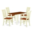 thumbnail image 2 of East West Furniture NDWE5-WHI-W, 5Pc Dinette Set for Small Spaces Includes a Wood Dining Table and 4 Wooden Dining Chairs with Solid Wood Seat and Slat Back, Buttermilk and Cherry Finish, 2 of 5