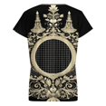 thumbnail image 6 of Ornate Frame Elegant Design Black Women's Blouse Short Sleeve Women's Top T-Shirt Spring Summer Clothes, 6 of 7