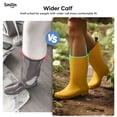 thumbnail image 4 of SMILIN Rubber Wide Calf Rain Boots for Women, Yellow, Size 7, 4 of 10
