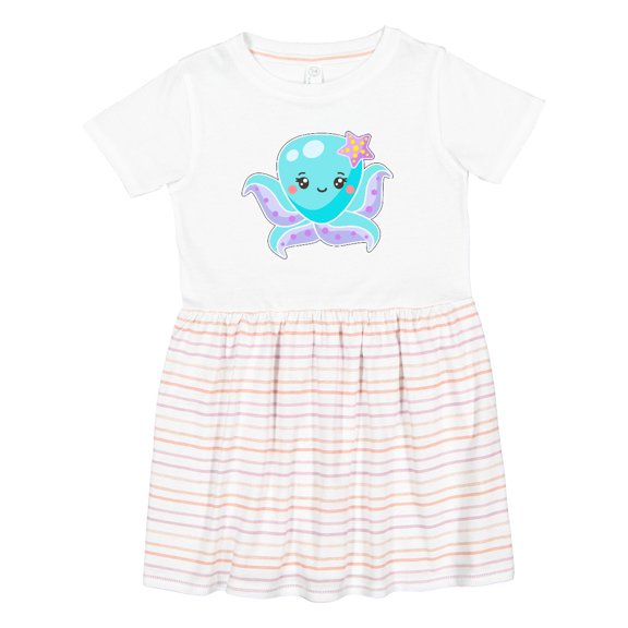 Inktastic Cute Octopus Blue with Star Girls Toddler Dress