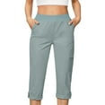 thumbnail image 2 of TAGOLD Women's Summer Athletic Shorts Pants,Casual Plus Size Short Pants for Womens,Womens High Waisted Work Pants With Elastic Waistband Elastic Fold Hem Waistband Pocket, 2 of 4