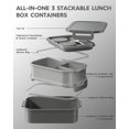 thumbnail image 4 of Set de loncheras Bento KEMETHY para adultos con bolsa térmica de 2,19 L, color gris, 4 of 8