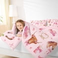 thumbnail image 3 of Manfei Cowgirl Bow Hat Full Size Comforter Sets for Girls, Pink Western Bedding Sets, Pink Reversible, 3-Piece, 3 of 6