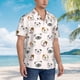 thumbnail image 3 of Balery Bulldog Face Camisas hawaianas de manga corta para hombre, camisas playeras de corte holgado, camisas de vacaciones con botones,3X-Large, 3 of 7