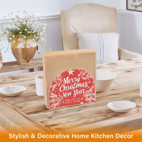 BZSMCE Napkin holder Creative Full Print for Christmas Day Classic Napkin Holders for Tables, Dining Table Napkin Holders for Kitchen