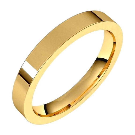 14k Yellow Gold 3mm Flat Comfort-Fit Band Ring Size 5.5 Ring for Women and Men - 3.8 Grams