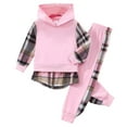 thumbnail image 1 of Odeerbi 3-8 Años Niñas Conjuntos Plaid Twofer Sudaderas Con Capucha Conjunto de Dos Piezas Sudaderas de Manga Larga Con Capucha, 1 of 6