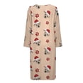 thumbnail image 4 of Yuyamidu Xmas Dog Zipper Bathrobe for Women Lightweight Long Sleeve Robes Nightgowns Dog Paw Mid-Calf Length Bathrobes Christmas Robes Zipper Front Housecoat Size L, 4 of 7