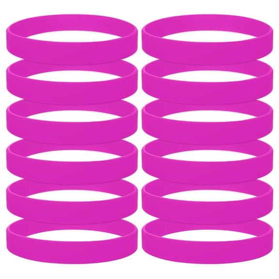 10 Dozen Silicone Wristbands, Adult-size Rubber Bracelets, Great For Event-Hotpink