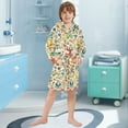 thumbnail image 3 of FORMRS Niños Bathrobe Unisex Hooded Robe Soft Plush Pajamas Sleepwear, Size 2-3T, Floral Animals, 3 of 7