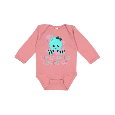 

Inktastic My Guncle Loves Me- cute octopus and hearts Gift Baby Boy or Baby Girl Long Sleeve Bodysuit