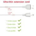 thumbnail image 3 of Cable de extensión Jplenty de 4,5 m, 2 puntas, blanco delgado y plano, paquete de 2, 3 of 8