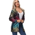 thumbnail image 4 of Veste à Sequins pour Femmes Blazer Ouvert devant Cocktail de Fête Cardigan, 4 of 5