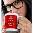 thumbnail image 2 of 3drose, Keep Calm and Nurse on - Red Carry on Nursing - Nurses Day Gifts Fun Funny Job Humor Modern Stylish, 11oz Mug, 2 of 6
