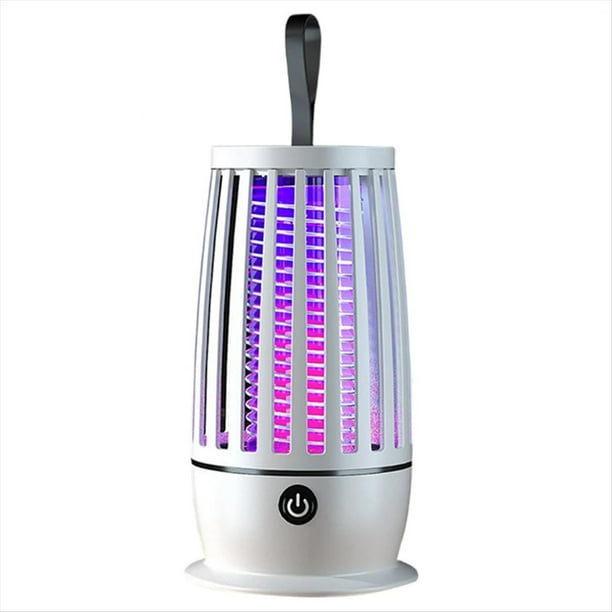 Atrapamoscas Eléctrico Recargable por USB, Matamoscas Eléctrico con Luz para Patio y Terraza A