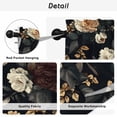 thumbnail image 5 of Vintage Black Floral Tier Curtains, Spring Seasonal Botanical Blooms Light Filtering Kitchen Curtains, 2Pcs Rod Pocket Half Window Treatments Panels for Sink Cafe Cabinet Basement 27.5x45 Inches, 5 of 9