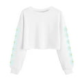thumbnail image 2 of Wancir Kids Crop Tops Girls Long Sleeve Tee Shirts Cute Daisy Pinted Fashion Sweatshirt Pullover Top 4-14T, 2 of 5