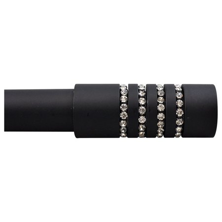 Urbanest Zinc Cast With Diamond Beads Curtain Rod 3 4 Black 28