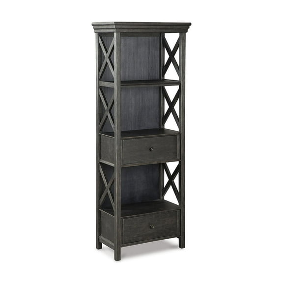 Signature Design by Ashley Tyler Creek 2 Drawer Display Cabinet, Black/Gray