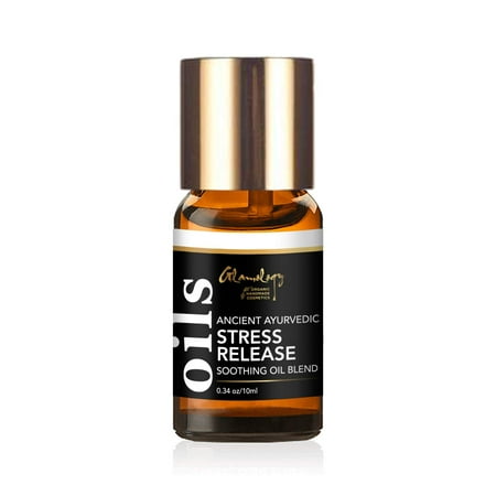Lemongrass Sage - Glamology Ancient Ayurvedic Stress Release Soothing Promotes Relaxation, Calming Essential Oil Blend of lavender, Sweet Orange, Roman Chamomile, Vetiver, Geranium, Lemongrass, Clary Sage, Brahmi