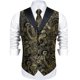 thumbnail image 2 of Chaleco de traje de seda de Cachemira para hombre con corbata de cuello de Cachemira dorada, gemelos, chaleco de esmoquin para fiesta de boda, 2 of 5