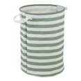 thumbnail image 1 of Design Imports DII PE-Coated Coton Polyester Panier à Linge Rayé Artichaut Vert Rond 13.5x13.5x20, 1 of 4