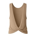 thumbnail image 6 of Pounoo Womens Workout Tops Sleeveless Twisted Back Solid Color Athletic Shirts Casual Loose Lightweight Soft Comfy Gym Wear Gift, 6 of 9