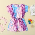 thumbnail image 3 of TAIAOJING Baby Romper Sleeve Short Child Printed Tie-Dyed Rainbow Kids Jumpsuit Girls Girls Romper&Jumpsuit One Piece Outfits 6-7 Years, 3 of 4
